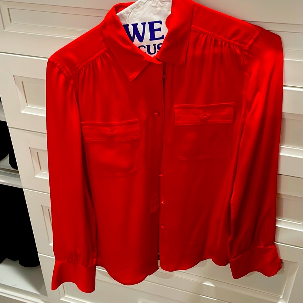 J Crew silk button down blouse.
